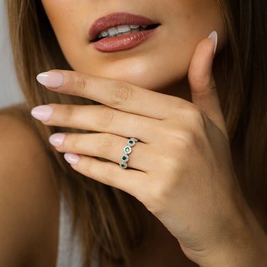 Luminesce Lab Grown 1/4 Carat Diamonds 3 Created Emerald Sterling Silver