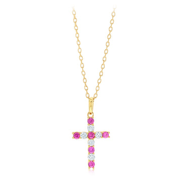 Luminesce Lab Grown 1/3 Carat and Natural Black Sapphire Pendant in 9ct Yellow Gold