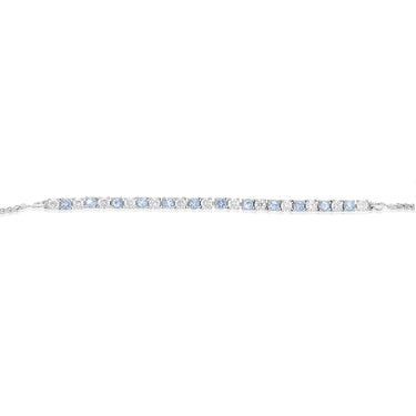 Luminesce Lab Grown 1/2 Carat Diamond and Natural Blue Topaz Bolo Bracelet in Sterling Silver