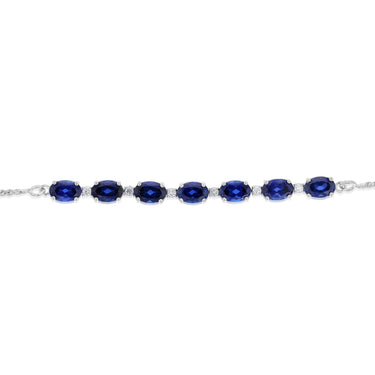 Luminesce Lab Grown Diamond & Created Sapphire 24cm Bolo Bracelet in Sterling Silver