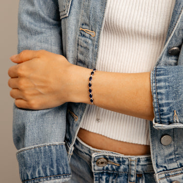 Luminesce Lab Grown Diamond & Created Sapphire 24cm Bolo Bracelet in Sterling Silver