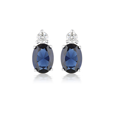 Aurora Australis Earrings Silver/Sapphire - IE978B