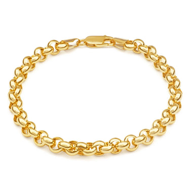 9ct Gorgeous Yellow Gold Silver Filled Belcher Bracelet