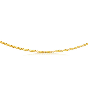 9ct Yellow Gold Silver Filled 50cm Box Chain