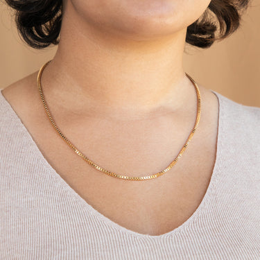 9ct Yellow Gold Silver Filled 50cm Box Chain