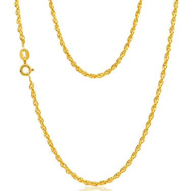 9ct Yellow Gold Silver Filled Rope Chain