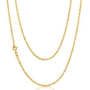 9ct Yellow Gold Silver Filled Singapore 45cm Chain30 Gauge
