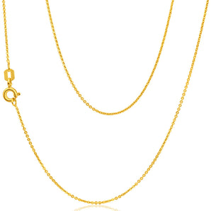 9ct Yellow Gold Silver Filled Trace 45cm Chain