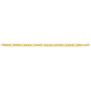 9ct Yellow Gold Silver Filled 21cm Figaro Bracelet 150 Gauge