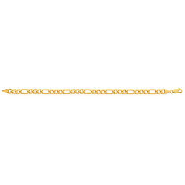 9ct Yellow Gold Silver Filled 21cm Figaro Bracelet 150 Gauge