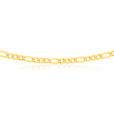 9ct Yellow Gold Silver Filled 55cm Figaro Chain 150 Gauge