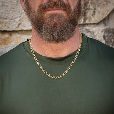 9ct Yellow Gold Silver Filled 55cm Figaro Chain 150 Gauge