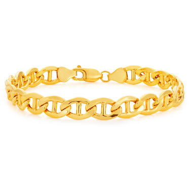 9ct Yellow Gold Silver Filled Anchor Bracelet