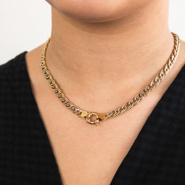 9ct Yellow Gold Silver Filled Double 45cm Classy Curb Chain