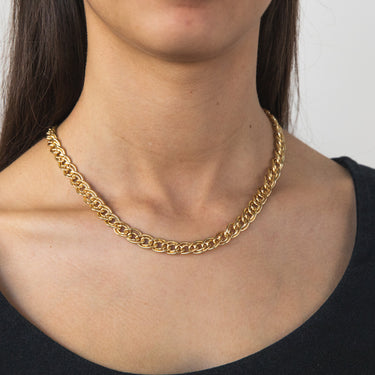 9ct Yellow Gold Filled Double Curb 45cm 140 Gauge Chain