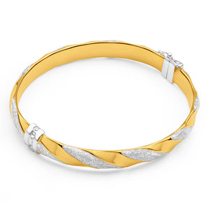 9ct Yellow Gold Silver Filled 61mm Bangle