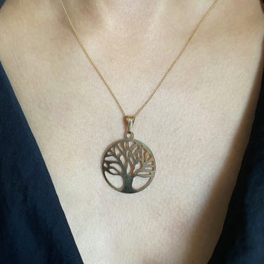 9ct Yellow Gold Silver Filled Tree of Life 25mm Pendant