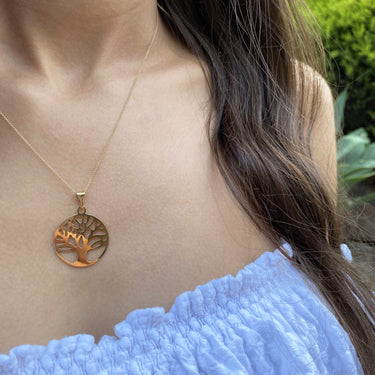 9ct Yellow Gold Silver Filled Tree of Life 25mm Pendant