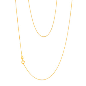 9ct Yellow Gold Silverfilled Trace 25 Gauge 50cm Chain