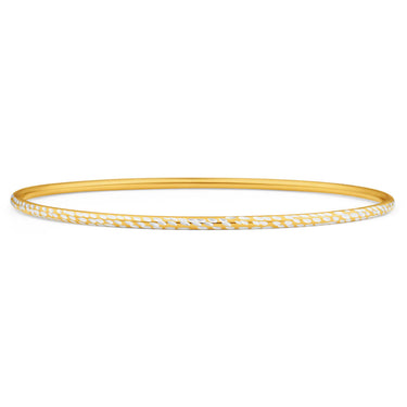 9ct Yellow Gold Silver Filled 2mm By 65mm Bangle