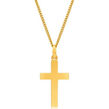 9ct Yellow Gold Silver Filled Cross Pendant