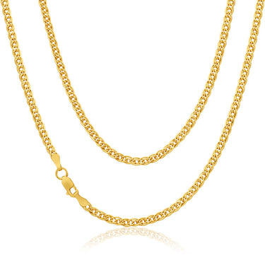 9ct Yellow Gold Silver Filled Double 45cm Curb Chain