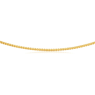 9ct Yellow Gold Silver Filled Box link 40gauge 45cm chain