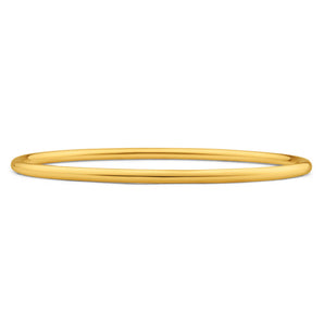 9ct Gold Silver Filled 65mm Bangle Yellow 3mm Thick