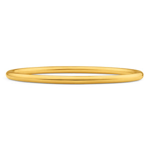 9ct Gold Silver Filled 65mm Bangle Yellow 4mm Thick