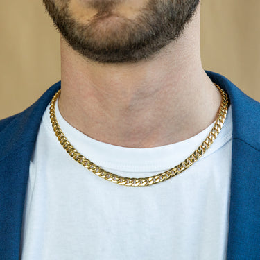 9ct Yellow Gold Silver Filled Zirconia Curb Chain