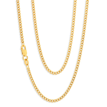 9ct Yellow Gold Silver Filled 45cm Curb Chain