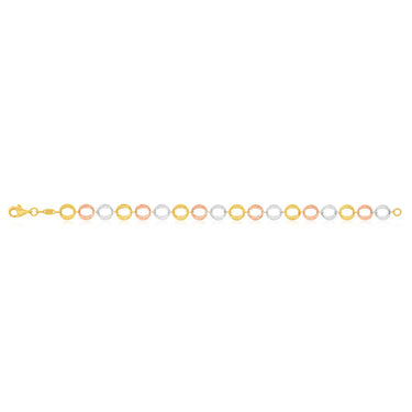 9ct Yellow Gold Silver Filled Three Tone Fancy 19cm Bracelet