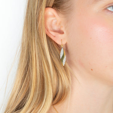 9ct Yellow Gold Silver Filled Stardust Bomber Drop Earrings