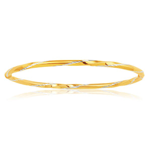 9ct Yellow Gold Silver Filled Bangle 65mm