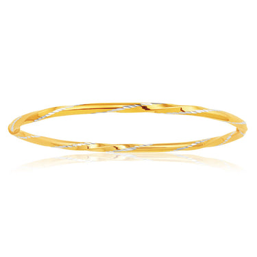 9ct Yellow Gold Silver Filled Bangle 65mm