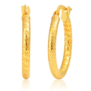 9ct Yellow Gold Silver Filled Darling 15mm Hoop Earrings