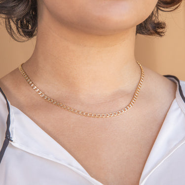 9ct Yellow Gold Silver Filled Curb 45cm Chain