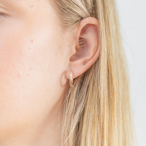 9ct Rose Gold Silver Filled 2x10mm Hoop Earrings