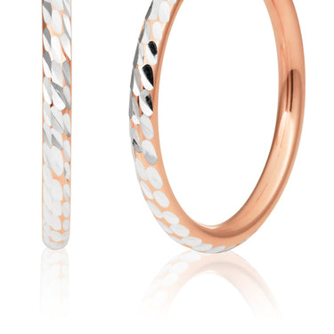 9ct Rose Gold Silver Filled 20mm Fancy Hoop Earrings