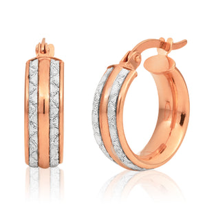 9ct Rose Gold Silver filled  Stardust Hoops