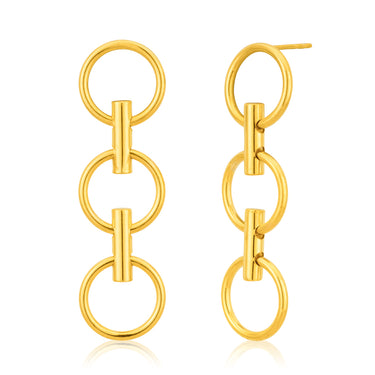 9ct Yellow Gold Silver Filled fancy Drop Earrings