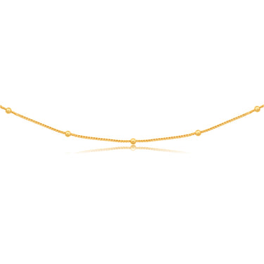 Silverfilled 9ct Yellow Gold Fancy Beads 50cm Chain