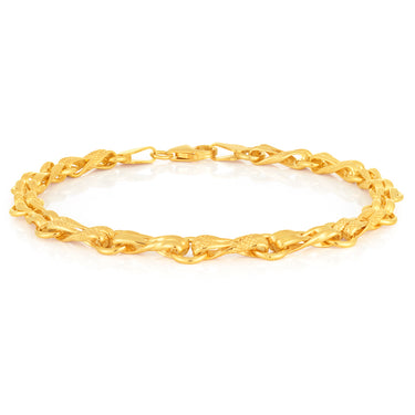 Silverfilled 9ct Yellow Gold 20cm Gate Bracelet