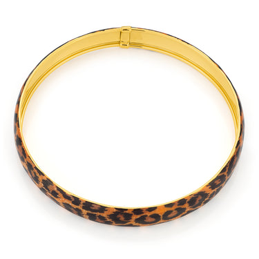 Silverfilled 9ct Yellow Gold Leopard Bangle 9ss
