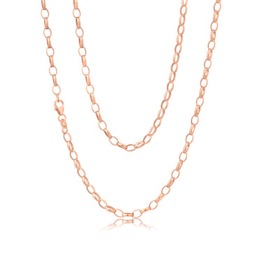 9ct Rose Gold Silverfilled 45cm Belcher Chain