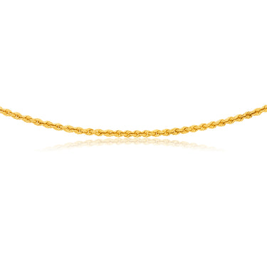 9ct Yellow Gold Silverfilled 45cm Rope Chain