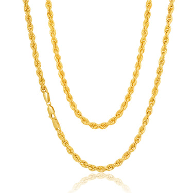 9ct Yellow Gold Silverfilled 50cm Rope Chain