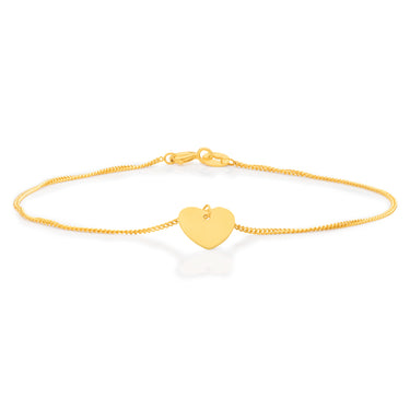 Silverfilled 19cm Bracelet With Heart Charm 9SS