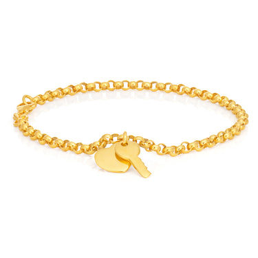 Silverfilled Belcher Heart Charm 19cm Bracelet