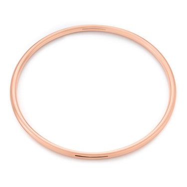 9ct 4mm x 65mm Rose Gold Silver Filled Plain Golf Bangle